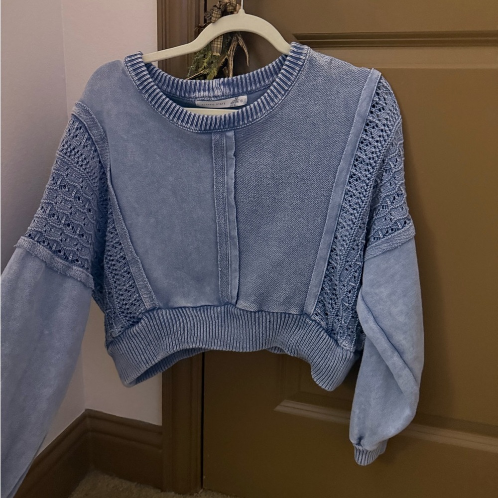 Altar'd State Indigo Knit Pullover